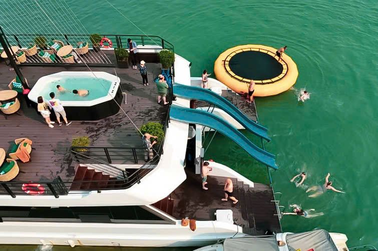 Onboard restaurant with panoramic windows