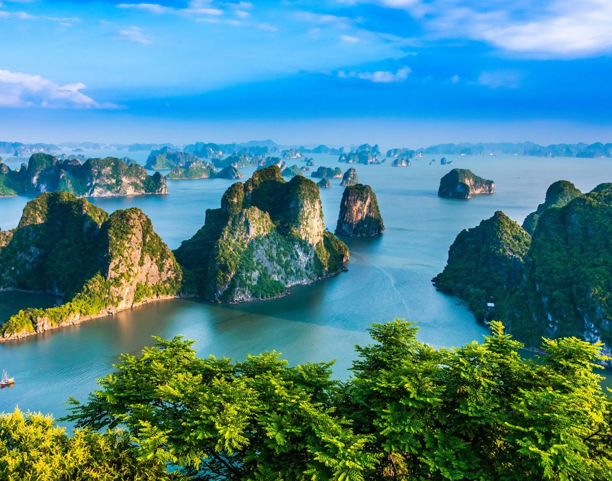 Limestone karsts in Ha Long Bay