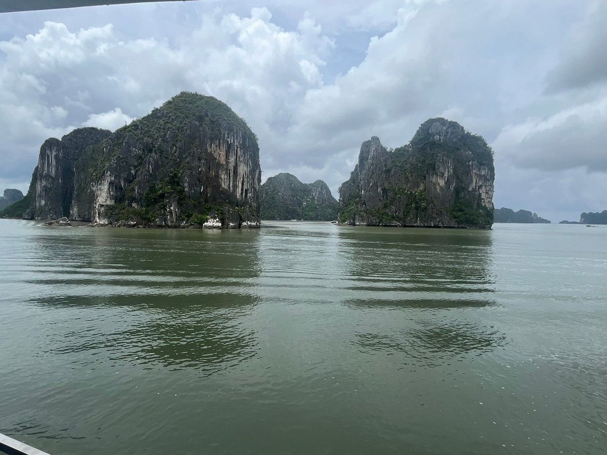 The cruise deck with views over Ha Long Bay