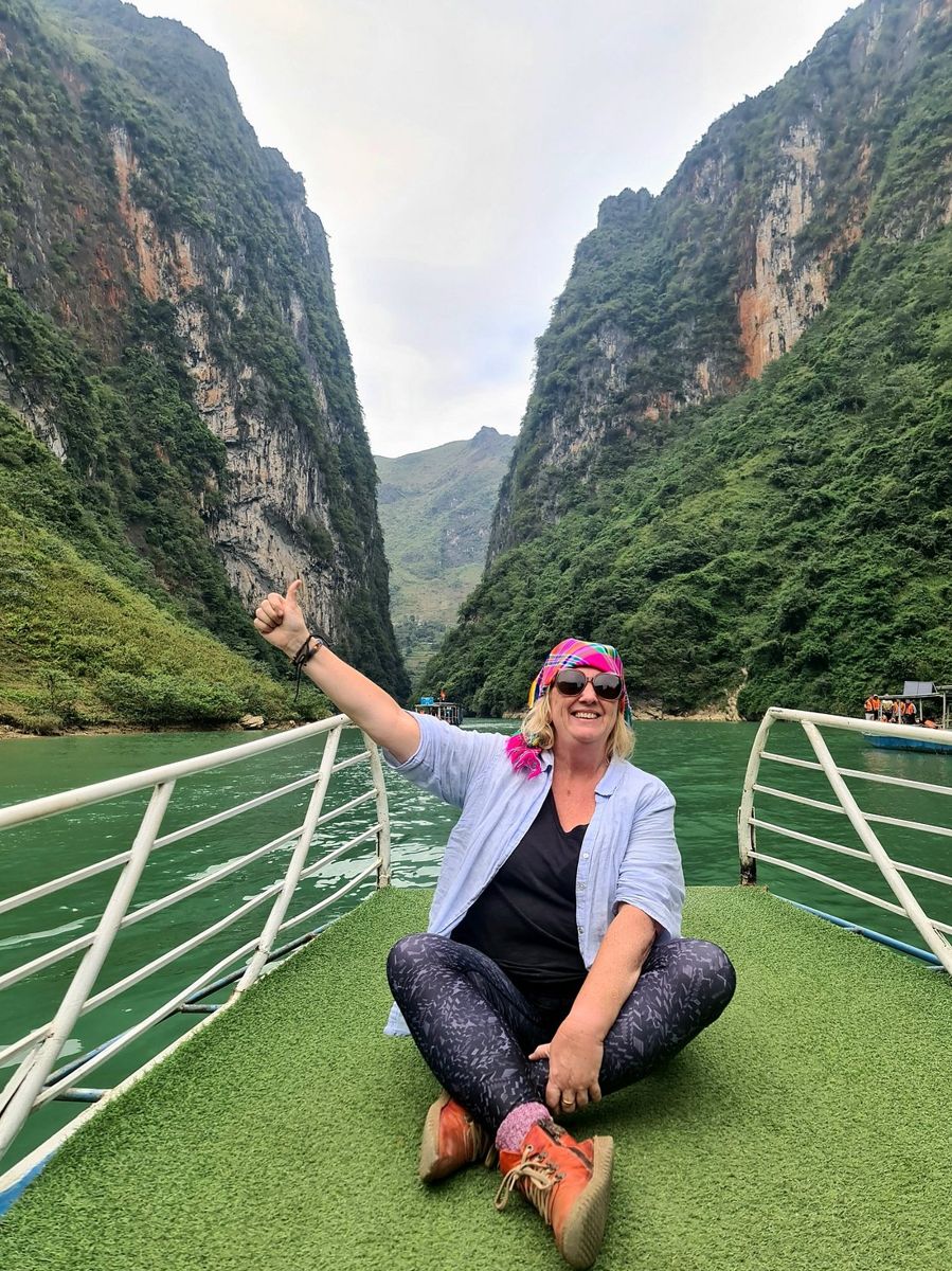 On the Nho Que River in the Ha Giang canyon