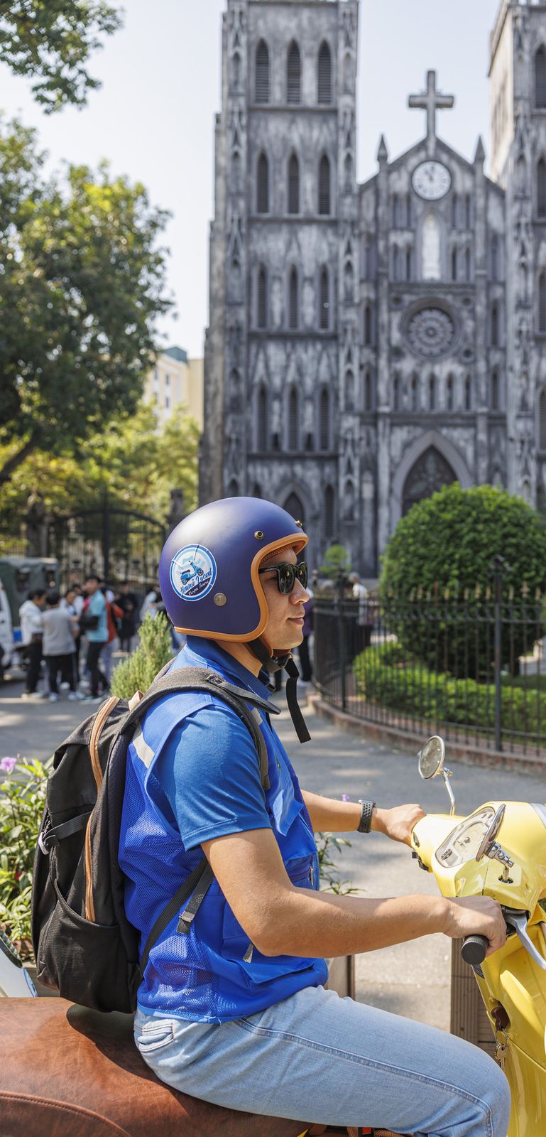 Exploring hidden alleyways by Vespa